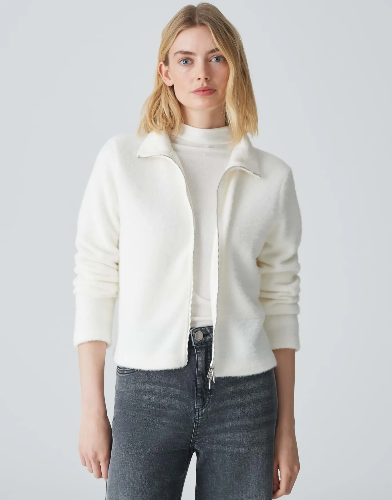 Damen OPUS Sweat^Sweatjacke Gihara Weiß Online Bestellen