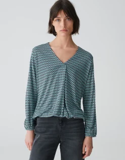 Damen OPUS Shirts^V-Shirt Sannah Tradition Blau Online Bestellen