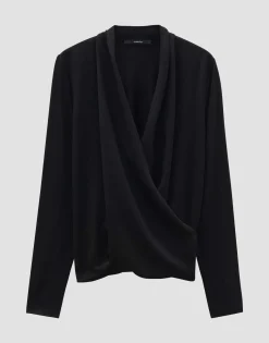 Damen OPUS Shirts^Wickelshirt Kyleen Schwarz Online Bestellen