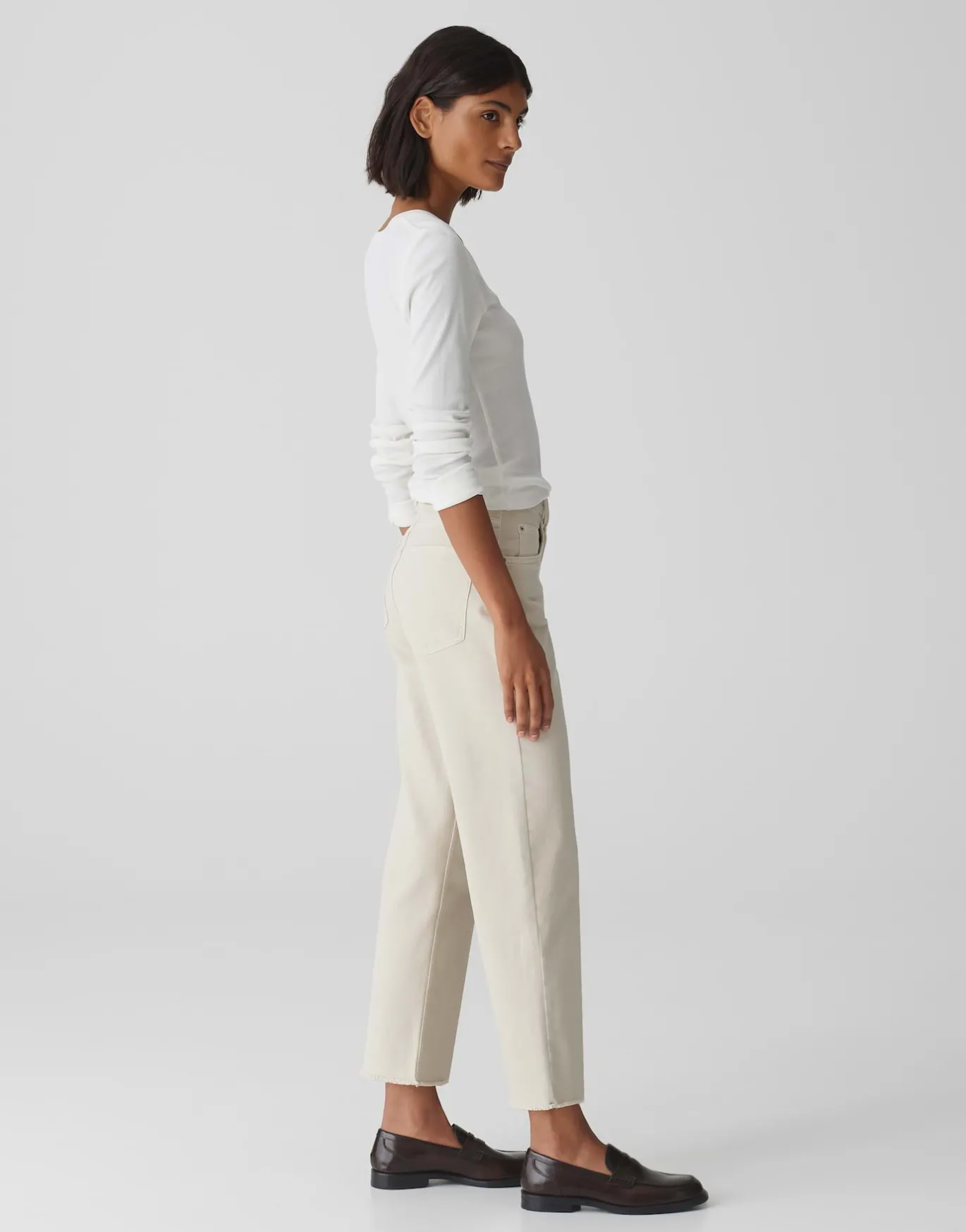 Damen OPUS Jeans^Wide Cropped Jeans Momito Color Beige Online Bestellen