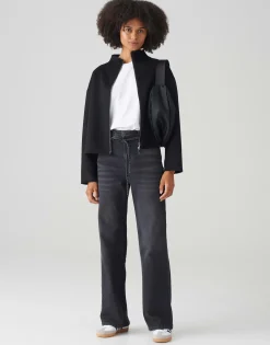 Damen OPUS Jeans^Wide Leg Jeans Marli Belt Grau Online Bestellen