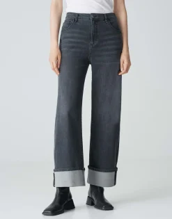 Damen OPUS Jeans^Wide Leg Jeans Marli Turn Up Grau Online Bestellen