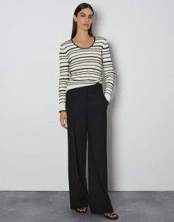 Damen OPUS Hosen^Wide Leg Pants Catsby Detail Schwarz Online Bestellen