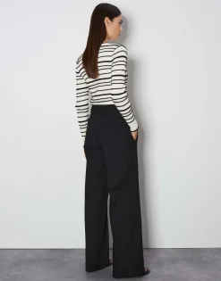 Damen OPUS Hosen^Wide Leg Pants Catsby Detail Schwarz Online Bestellen