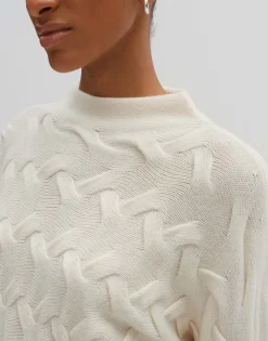 Damen OPUS Strick^Zopfpullover Teluna Weiß Online Bestellen