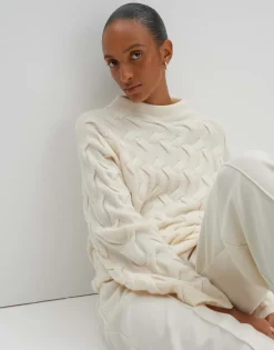 Damen OPUS Strick^Zopfpullover Teluna Weiß Online Bestellen